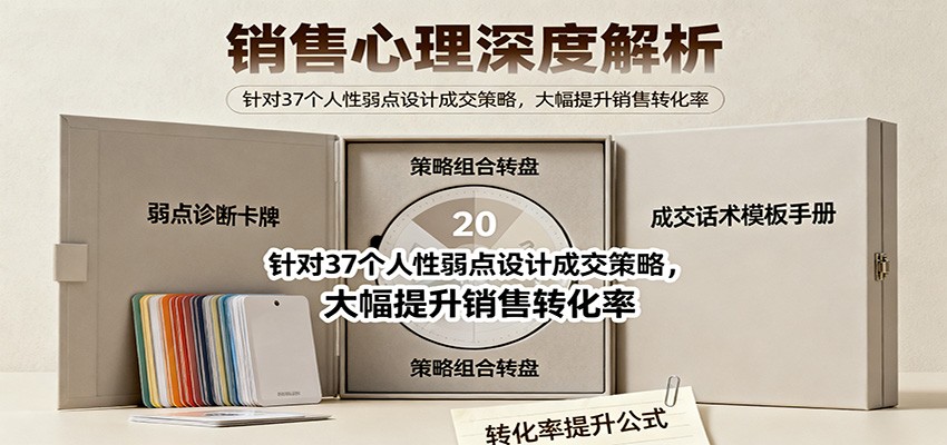 销售心理深度解析:针对37个人性弱点设计成交策略,大幅提升销售转化率!