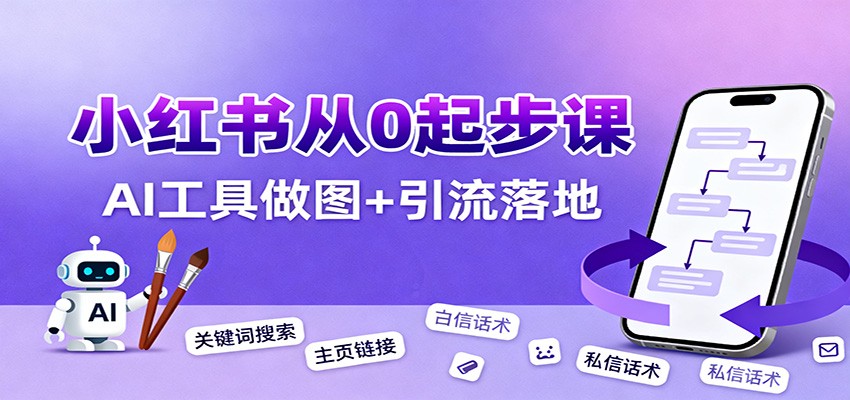 小红书引流从0起步,养号、内容发布、运营、AI工具做图,引流落地