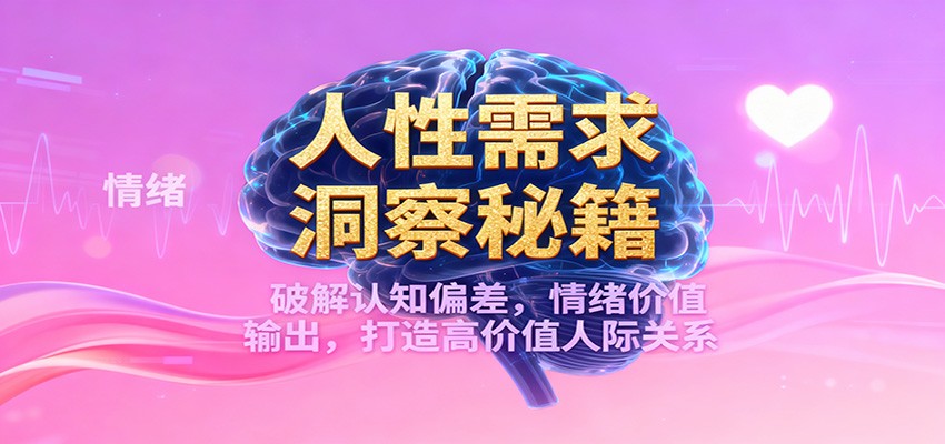 人性需求洞察秘籍,破解认知偏差,情绪价值输出,打造高价值人际关系