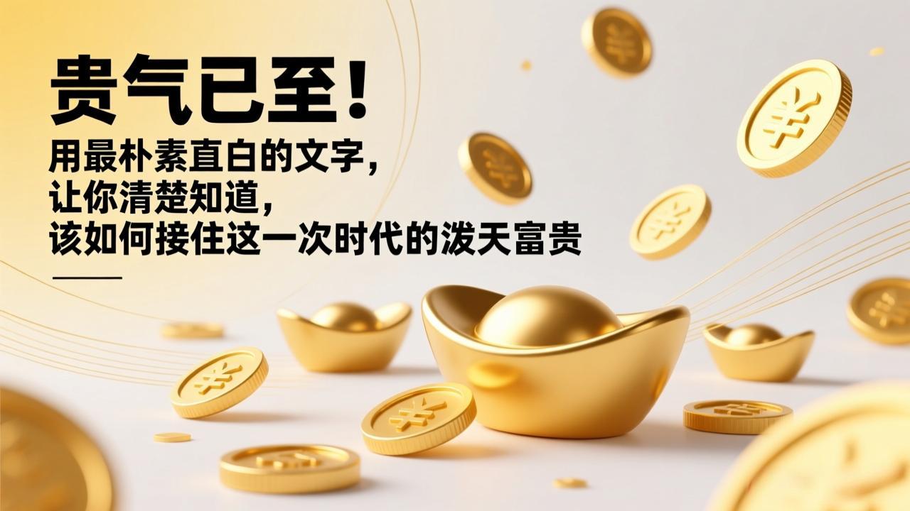 付费文章:贵气已至!用最朴素直白的文字,让你清楚知道,该如何接住这一次时代的泼天富贵