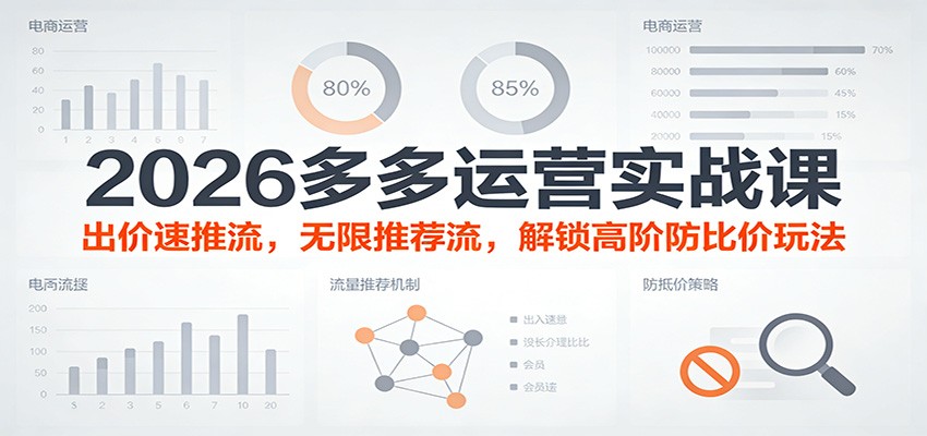 2026多多运营实战课:出价速推流,无限推荐流,解锁高阶防比价玩法(更新)