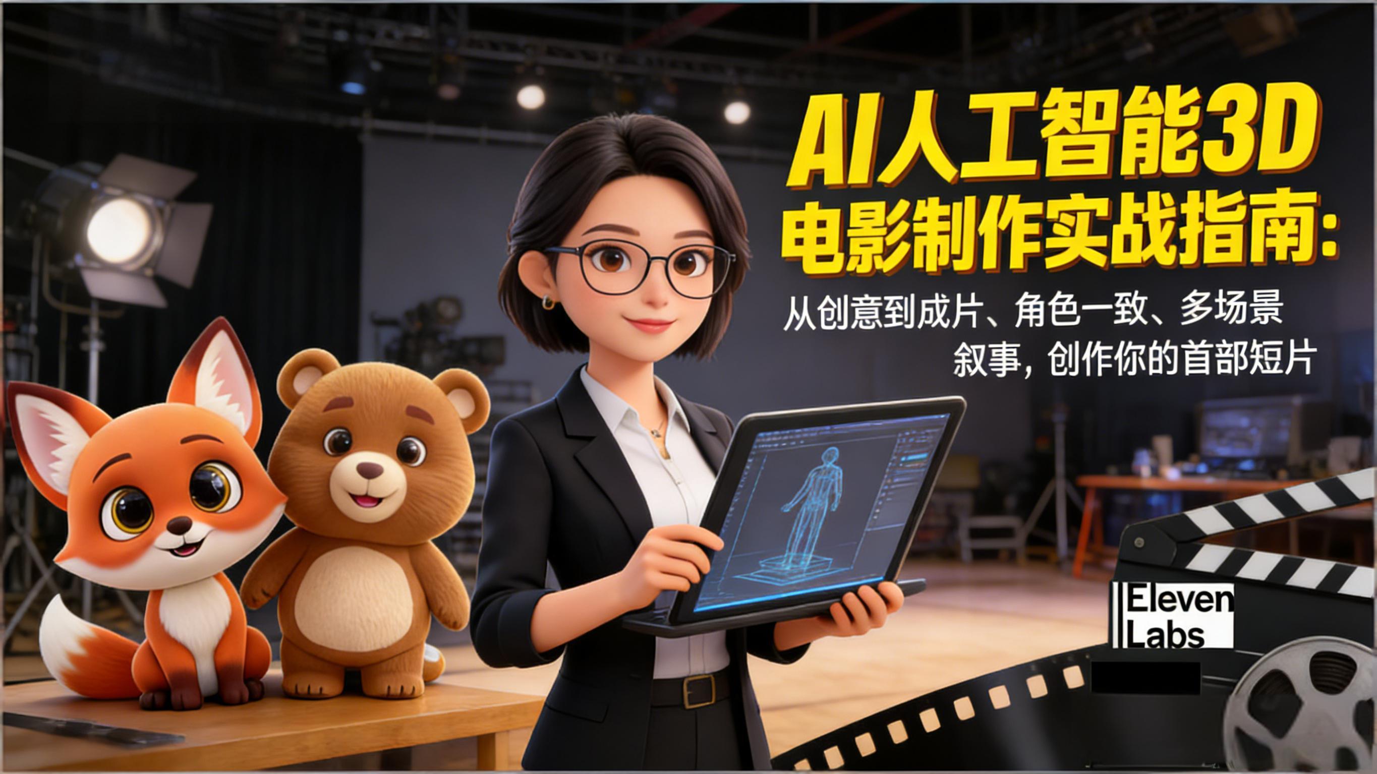 AI人工智能3D电影制作实战指南:从创意到成片、角色一致、多场景叙事,创作你的首部短片