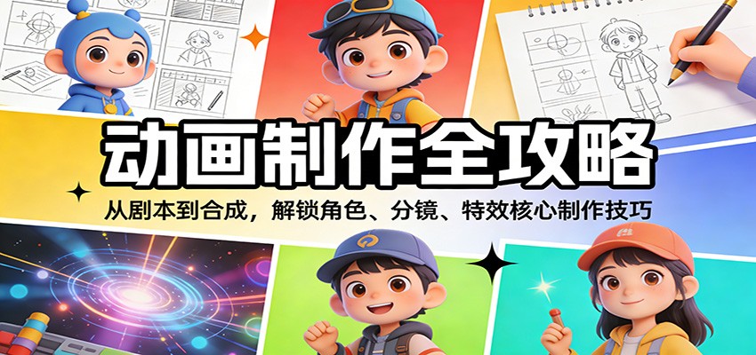 动画制作全攻略:从剧本到合成,解锁角色、分镜、特效核心制作技巧