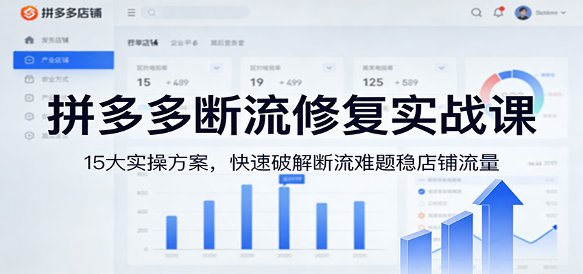 拼多多断流修复实战课:15大实操方案,快速破解断流难题稳店铺流量