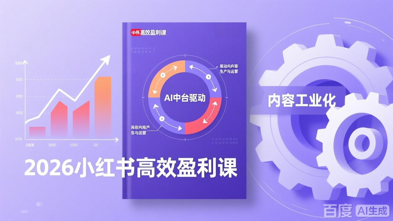 2026小红书高效盈利课,流量双引擎+内容工业化+AI中台驱动,构建可复制的千万级营收模型