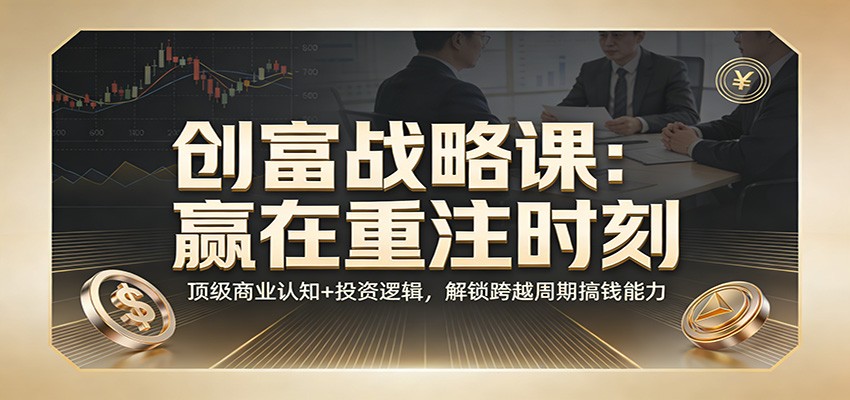 《创富战略课:赢在重注时刻》顶级商业认知+投资逻辑,解锁跨越周期搞钱能力