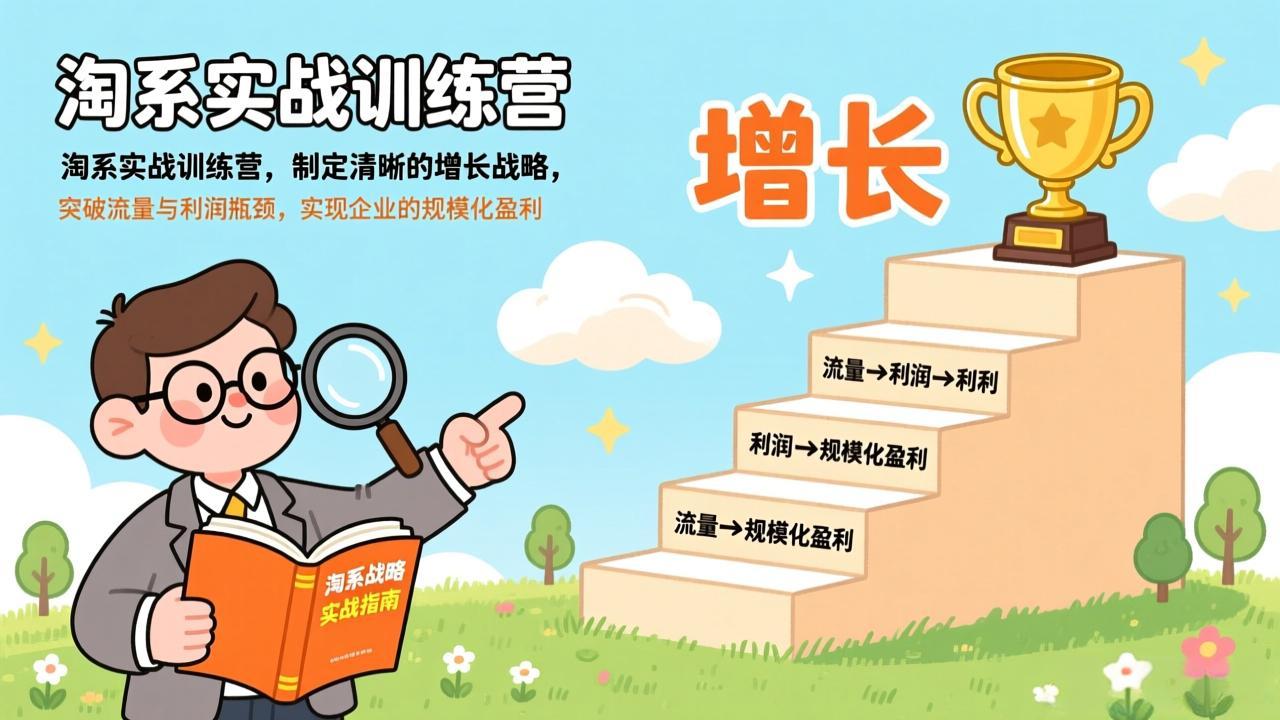 淘系实战训练营(更新),制定清晰的增长战略,突破流量与利润瓶颈,实现企业的规模化盈利