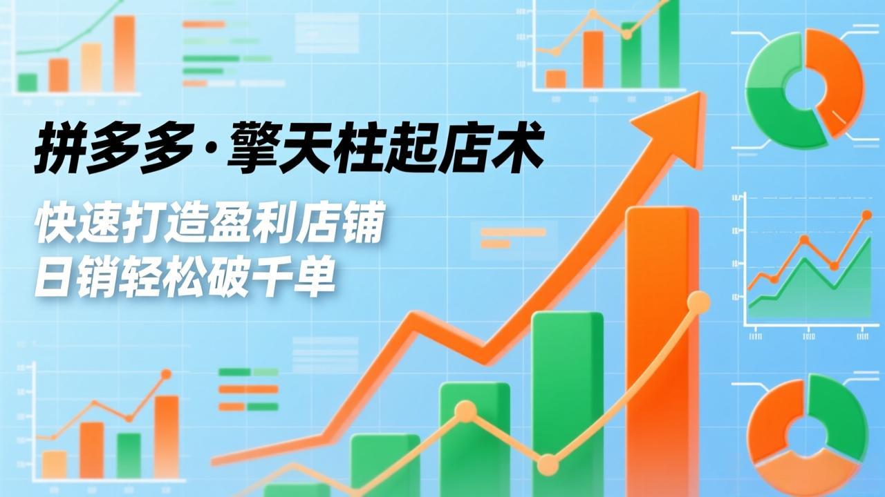 拼多多·擎天柱起店术3.0(更新),爆流布局、利润起飞、不断流,快速打造盈利店铺,日销破千单