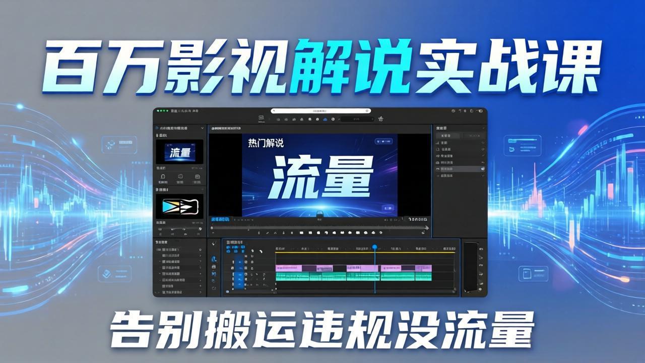 百万影视解说实战课:告别搬运违规没流量,AI文案+配音+剪映,做出能上热门的解说视频