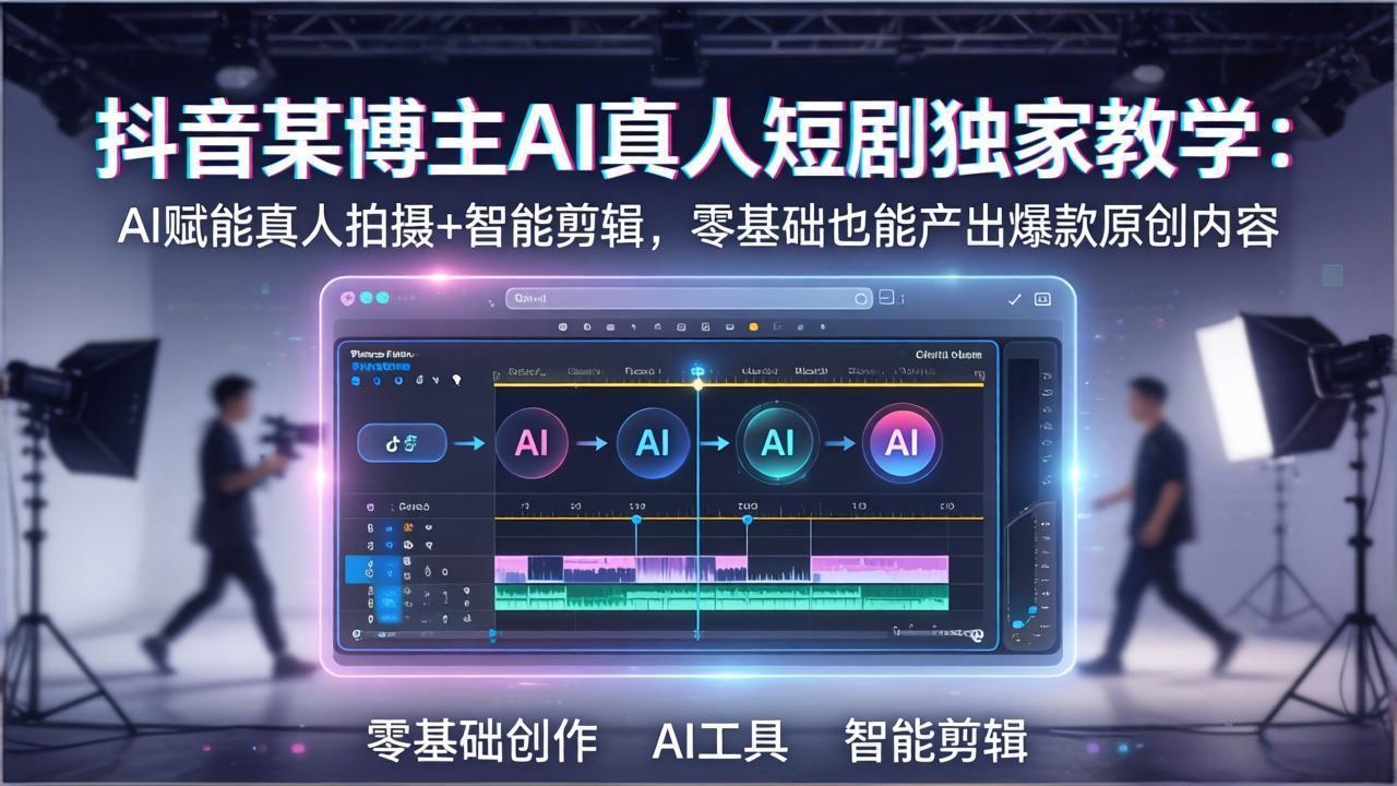 抖音某博主AI真人短剧独家教学:AI赋能真人拍摄+智能剪辑,零基础也能产出爆款原创内容