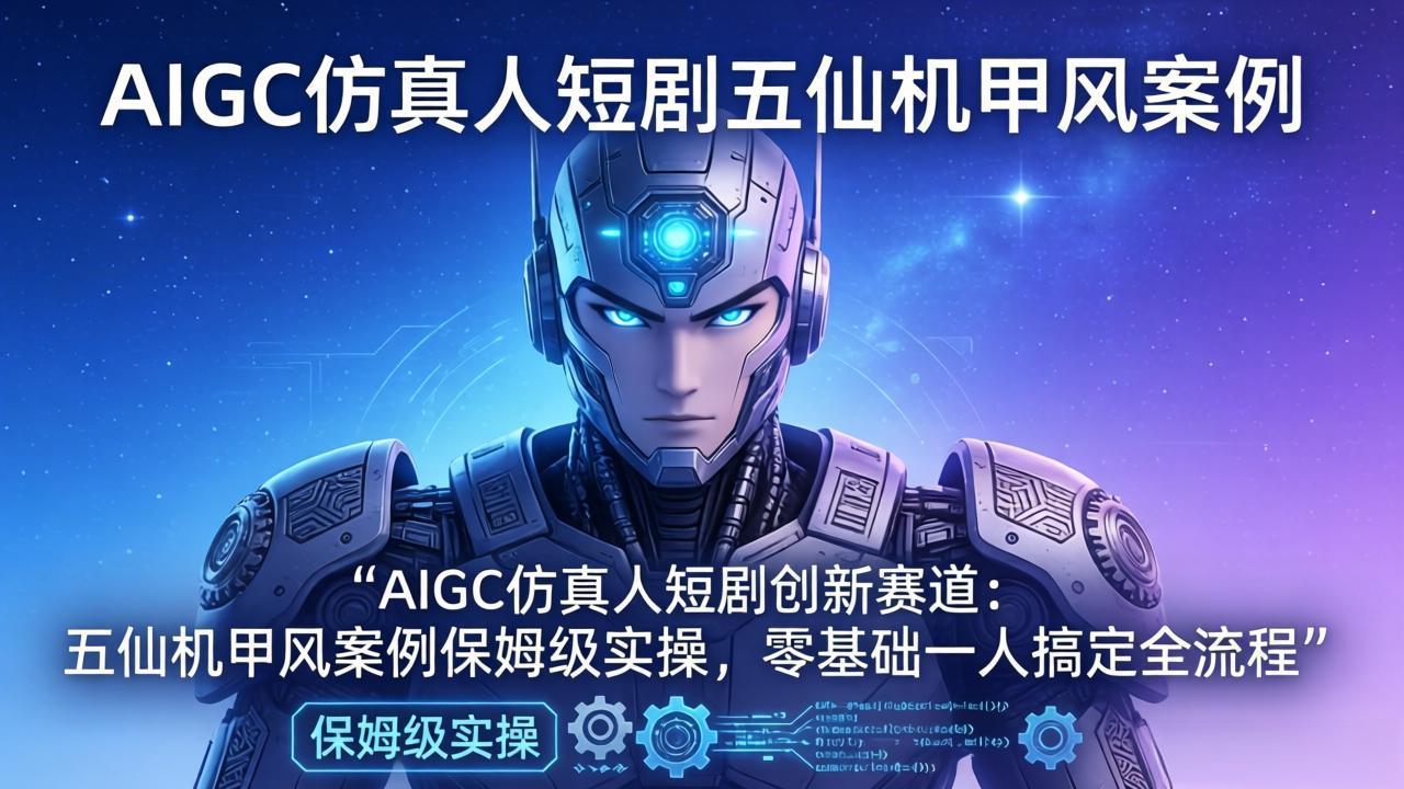 AIGC仿真人短剧创新赛道:五仙机甲风案例保姆级实操,零基础一人搞定全流程
