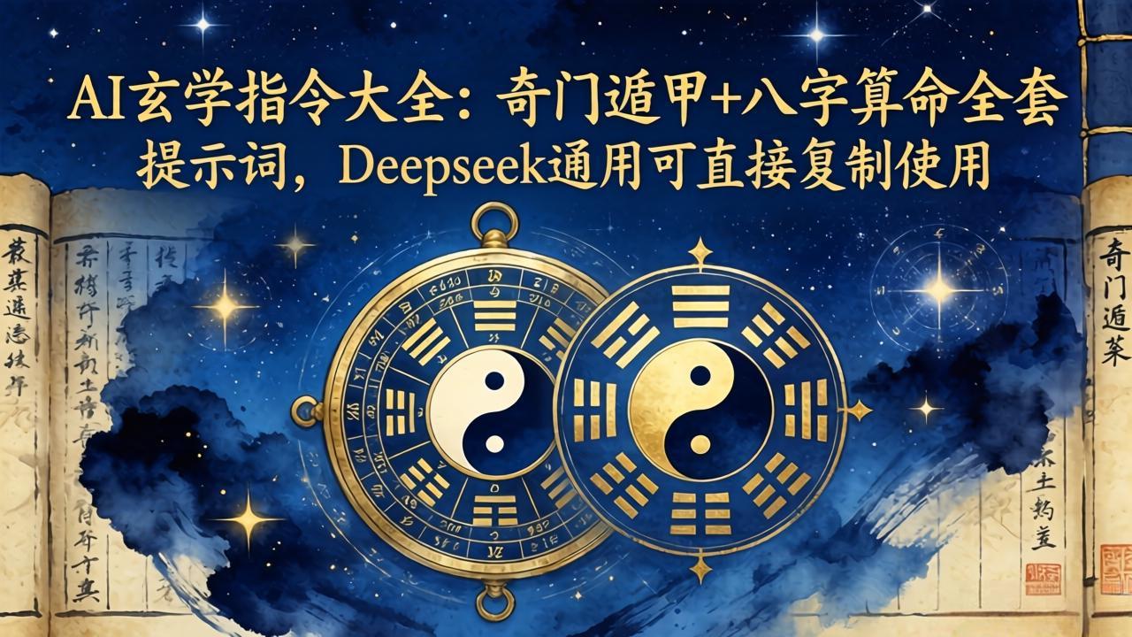 AI玄学指令大全:奇门遁甲+八字算命全套提示词,Deepseek通用可直接复制使用