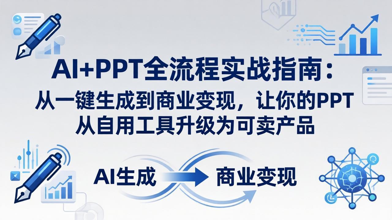 AI+PPT全流程实战指南-更新4月21:从一键生成到商业变现,让你的PPT从自用工具升级为可卖产品