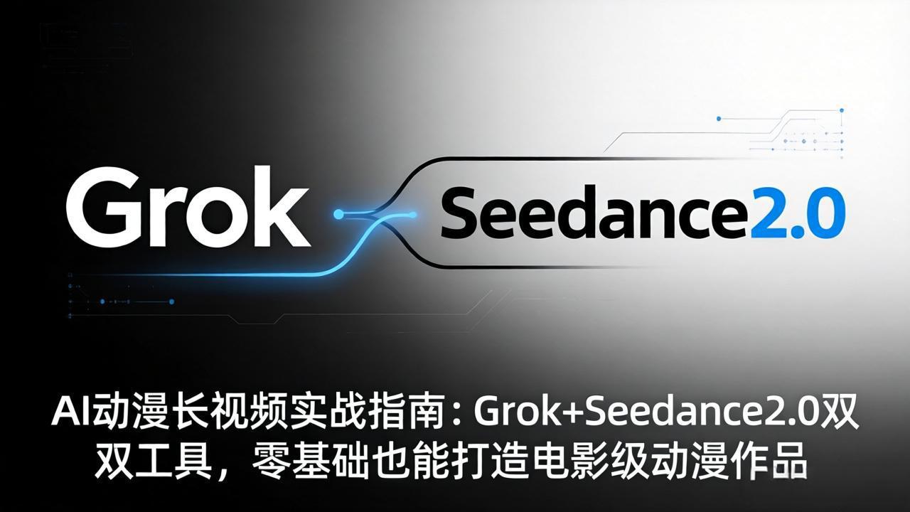 AI动漫长视频实战指南:Grok+Seedance2.0双工具,零基础也能打造电影级动漫作品