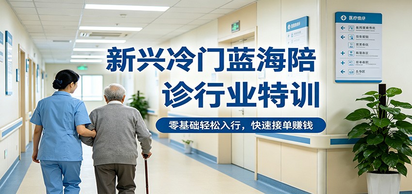 新兴冷门蓝海陪诊行业特训,零基础轻松入行,快速接单赚钱