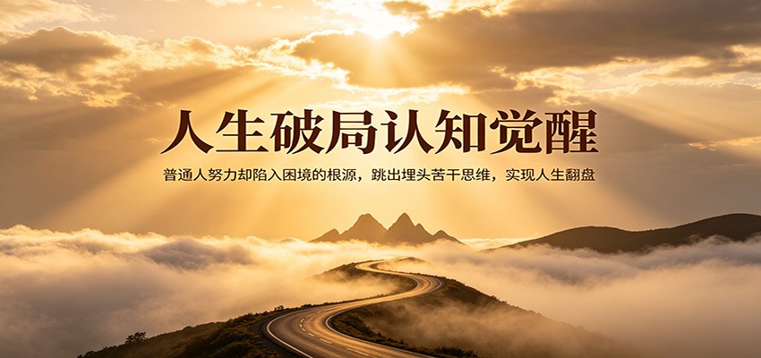 人生破局认知觉醒,普通人努力却陷入困境的根源,跳出埋头苦干思维,实现人生翻盘