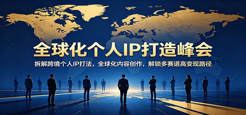 全球化个人IP打造峰会:拆解跨境个人IP打法,全球化内容创作,解锁多赛道高变现路径