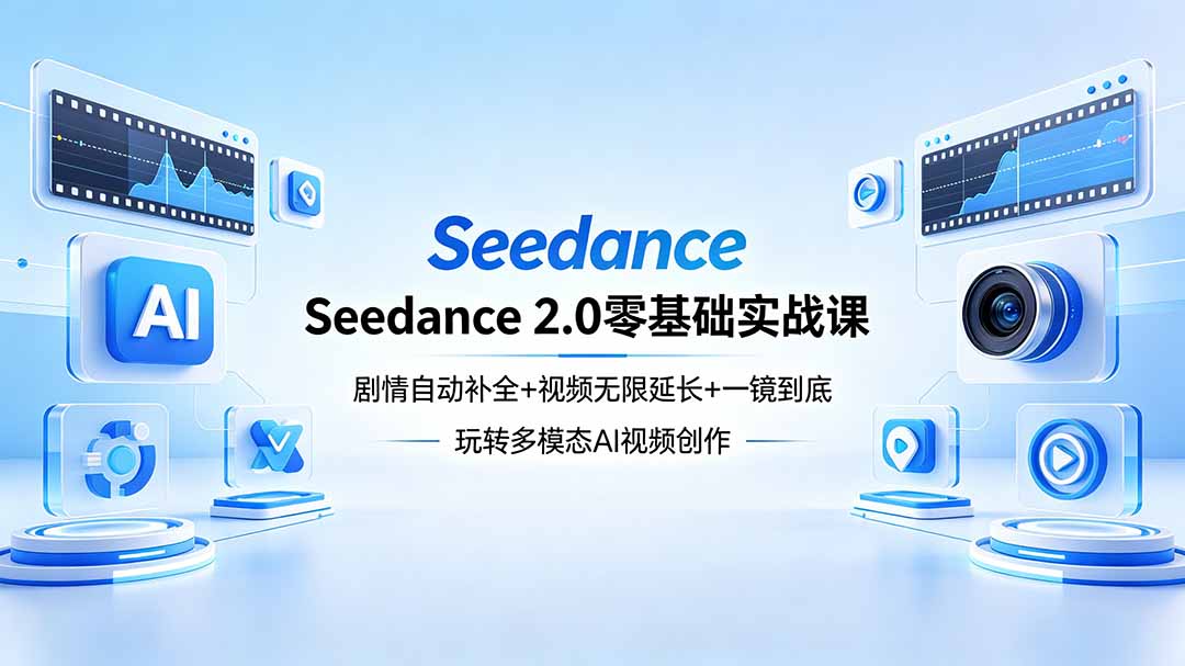 Seedance 2.0零基础实战课:剧情自动补全+视频无限延长+一镜到底:玩转多模态AI视频创作