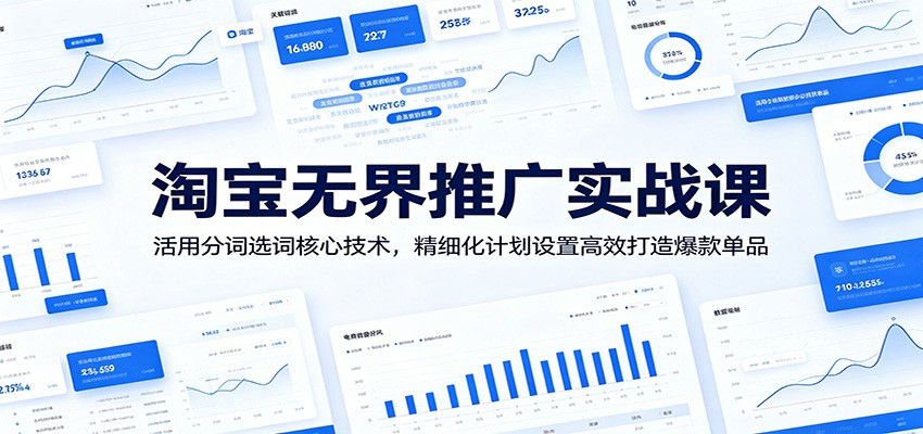 淘宝无界推广实战课:活用分词选词核心技术,精细化计划设置高效打造爆款单品