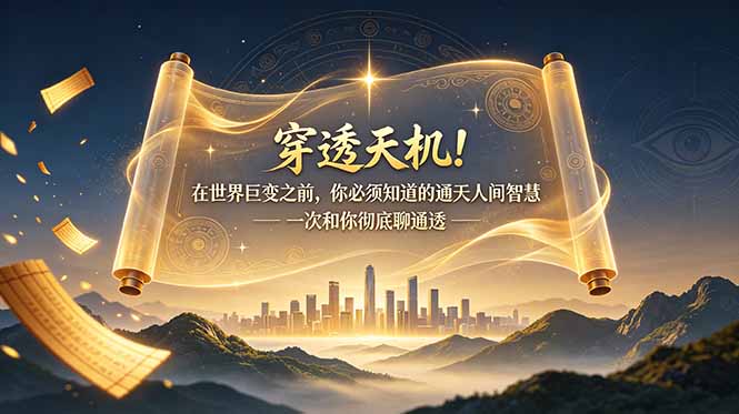 付费文章:穿透天机!在世界巨变之前,你必须知道的通天人间智慧 一次和你彻底聊通透