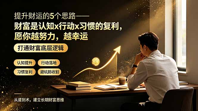 付费文章:提升财运的5个思路——财富是认知x行动x习惯的复利,愿你越努力,越幸运