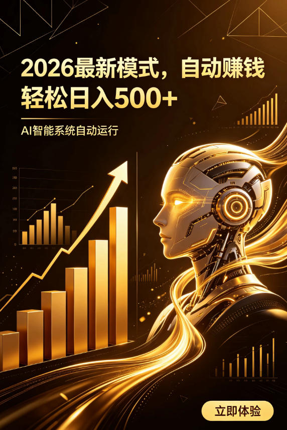 AI智能广告,自动賺钱新模式,轻松日入500+,主业副业都可做,适合任何人群
