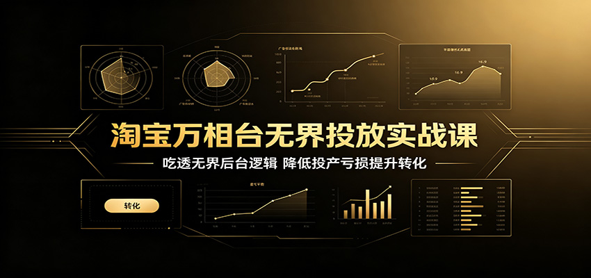 淘宝万相台无界投放实战课:吃透无界后台逻辑,降低投产亏损提升转化
