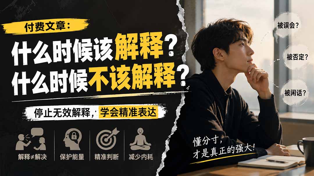 付费文章:什么时候该解释?什么时候不该解释?