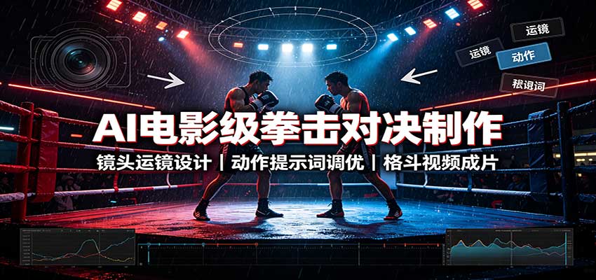 AI电影级拳击对决制作:镜头运镜设计,动作提示词调优,格斗视频成片 AI电影级拳击对决制作:镜头运镜设计,动作提示词调优,格斗视频成片