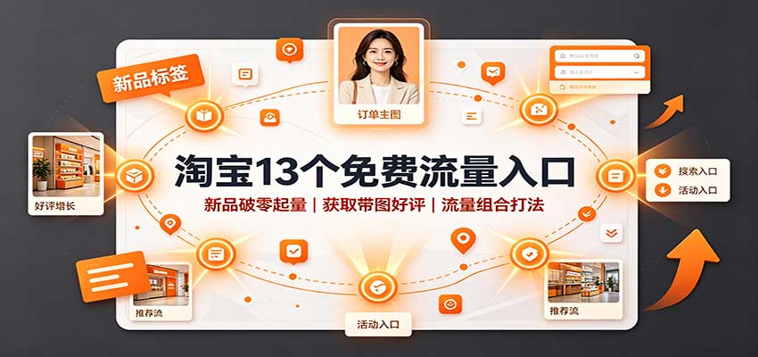 淘宝13个免费流量入口:新品破零起量,获取带图好评,流量组合打法 淘宝13个免费流量入口:新品破零起量,获取带图好评,流量组合打法