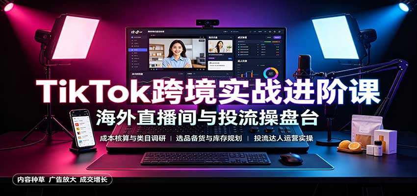 TikTok跨境实战进阶课:成本核算类目调研,选品备货,投流达人运营 TikTok跨境实战进阶课:成本核算类目调研,选品备货,投流达人运营