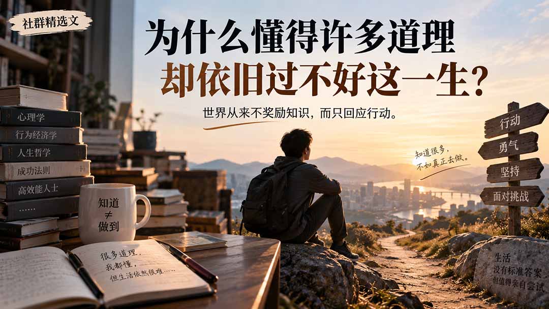 社群精选文:为什么懂得许多道理却依旧过不好这一生?