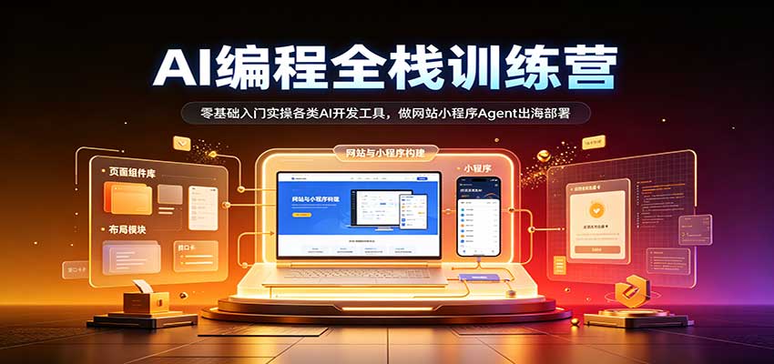 AI编程全栈训练营::零基础入门实操各类AI开发工具,做网站小程序Agent出海部署 AI编程全栈训练营::零基础入门实操各类AI开发工具,做网站小程序Agent出海部署