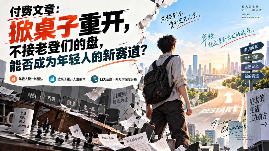 付费文章:掀桌子重开,不接老登们的盘,能否成为年轻人的新赛道?