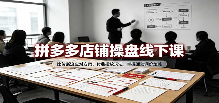 拼多多店铺操盘线下课:比价断流应对方案,付费投放玩法,掌握活动调价策略 拼多多店铺操盘线下课:比价断流应对方案,付费投放玩法,掌握活动调价策略