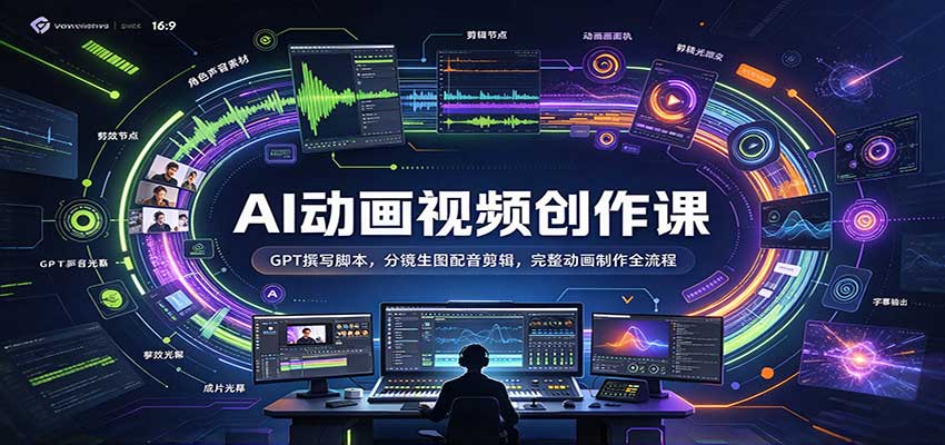 AI动画视频创作课:GPT撰写脚本,分镜生图配音剪辑,完整动画制作全流程 AI动画视频创作课:GPT撰写脚本,分镜生图配音剪辑,完整动画制作全流程