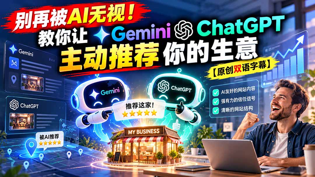 别再被AI无视!教你让GeminiChatGPT主动推荐你的生意【原创双语字幕】