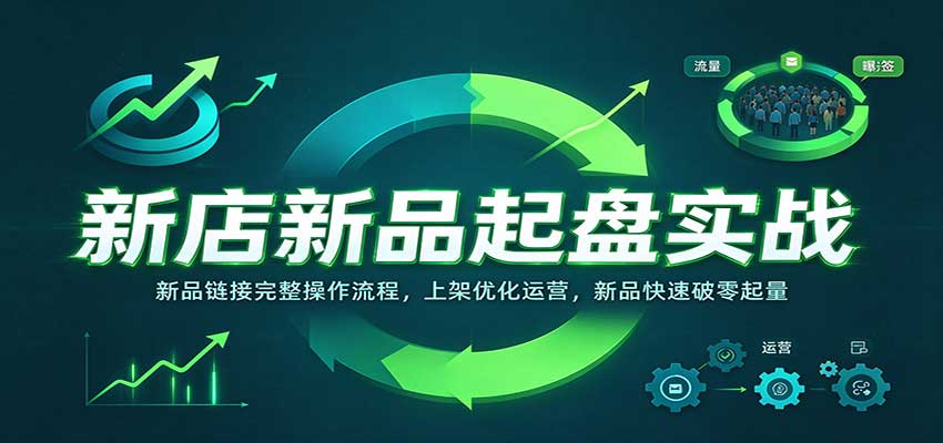 新店新品起盘实战:新品链接完整操作流程,上架优化运营,新品快速破零起量 新店新品起盘实战:新品链接完整操作流程,上架优化运营,新品快速破零起量
