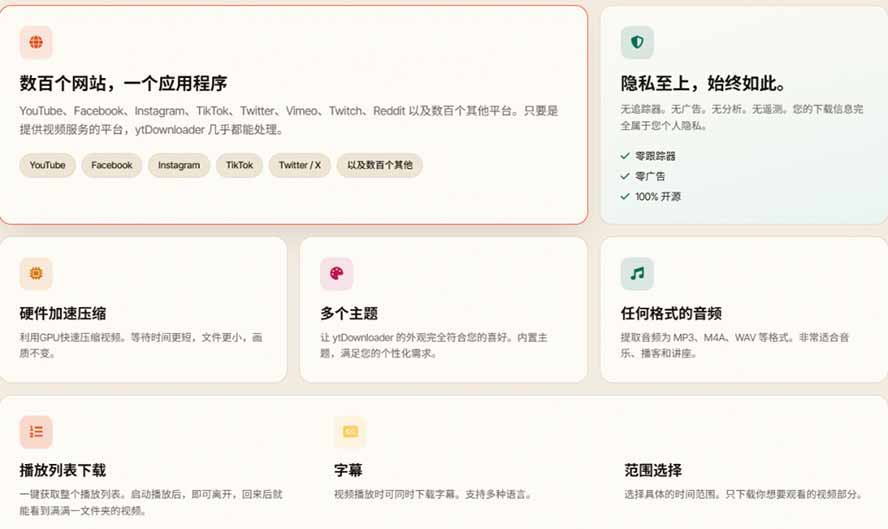 YouTube、B站超100+平台视频免费下载, 超级好用,多平台免费开源热门视频下载器 ytDownloader