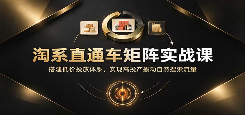 淘系直通车矩阵实战课:搭建低价投放体系,实现高投产撬动自然搜索流量 淘系直通车矩阵实战课:搭建低价投放体系,实现高投产撬动自然搜索流量