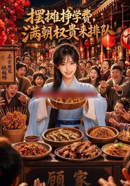 摆摊挣学费，满朝权贵来排队（89集全）AI短剧-初遇资源网