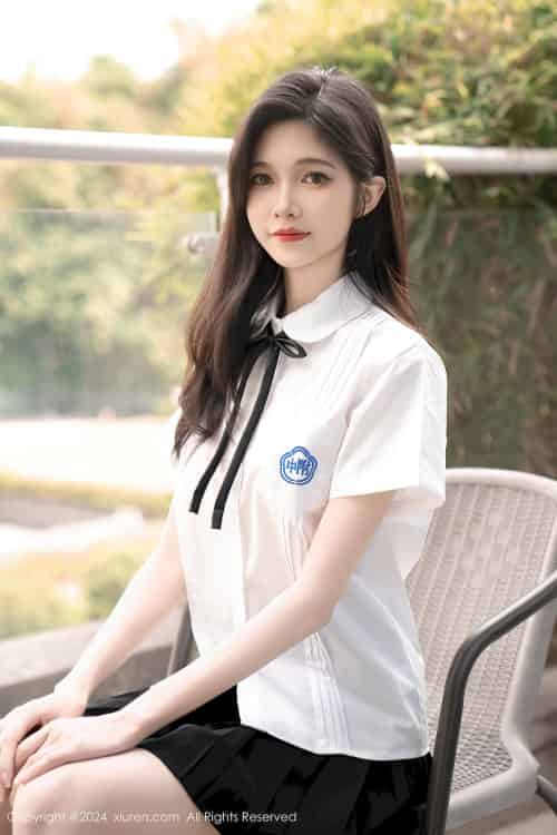秀人网美女模特程程程-学生制服搭配清秀身材性感写真-初遇资源网