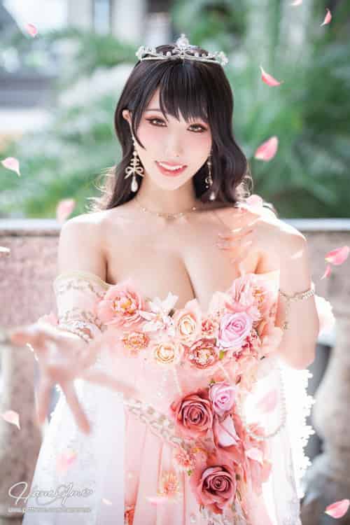 网络美女雨波HaneAme花仙子露肩长裙阳光系列性感写真