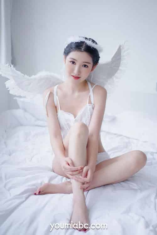 YOUMI尤美美女模特沈梦瑶修长美腿落凡天使主题性感写真-初遇资源网