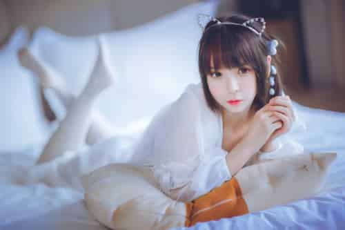 [Cosplay]疯猫ss -白色睡衣 