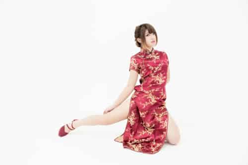 中華娘娘之红色旗袍与美腿高跟-初遇资源网