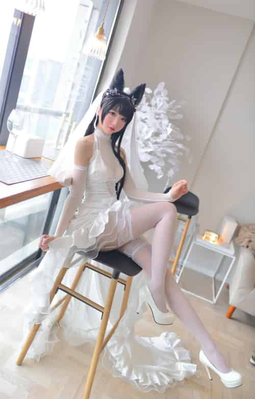 Cos小姐姐雪琪- 爱宕高跟美腿与婚纱 