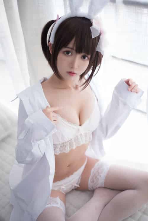 [Cosplay]鳗鱼霏儿 – 兽耳 白色蕾丝情趣-初遇资源网