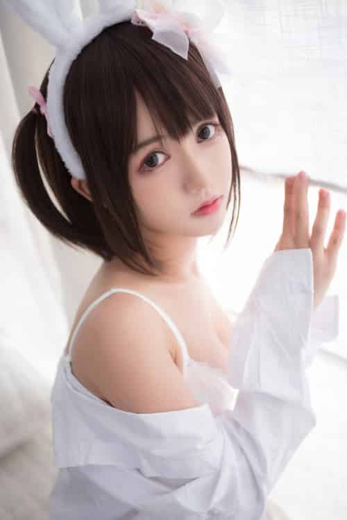 [Cosplay]鳗鱼霏儿 – 兽耳 白色蕾丝情趣 