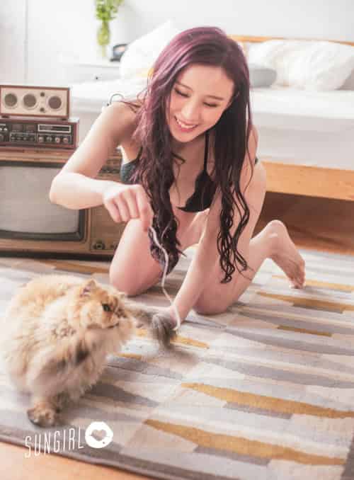 [SUNGIRL阳光宝贝]NO.009 黑色诱惑！蔓蔓宠爱你写真 黄蔓蔓Irenea-初遇资源网